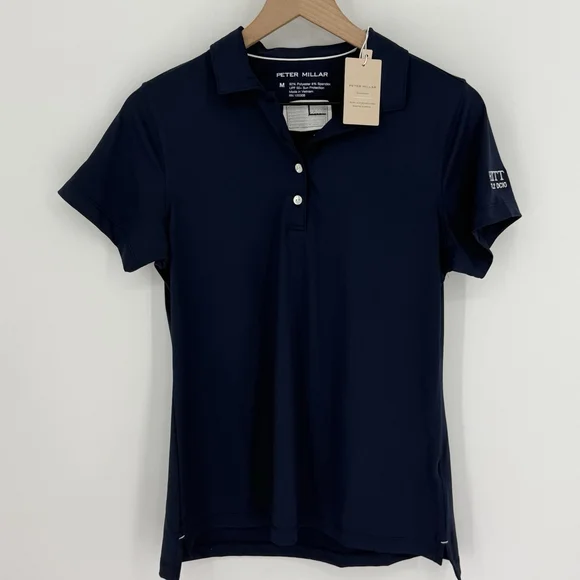 Peter Millar Women’s Navy Blue Performance Polo Shirt Size Small NWT Golf Upf50 - Picture 1 of 8